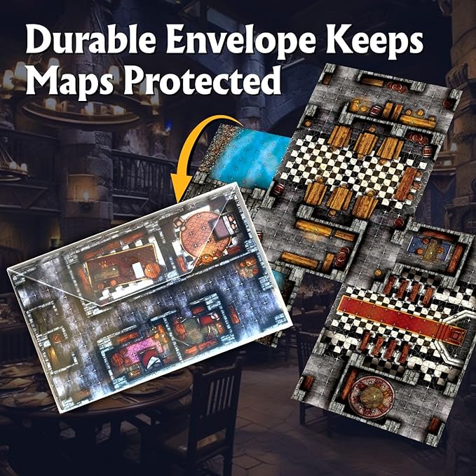 Arcknight The Graystone Castle Roleplaying Battlemaps; 16 Modular RPG Maps in 8 Double-Sided Pages, 1" Square Grid, Modular & Versatile Design for Tabletop Gaming - for D&D, Pathfinder and More