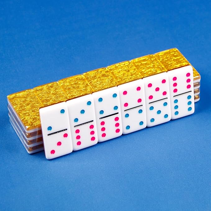 Mexican Train Dominos Set Acrylic Dominos Set (Double 6 Golden)