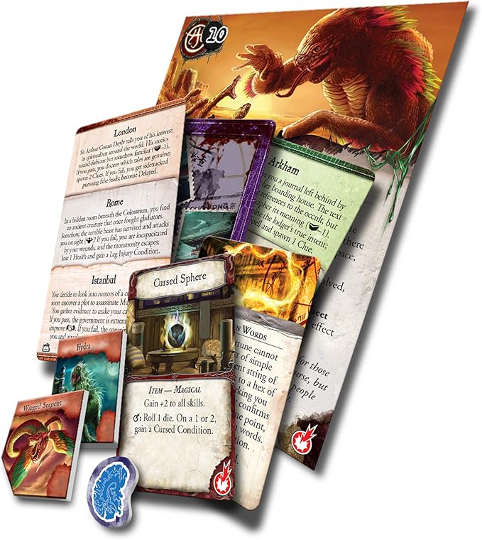 Eldritch Horror Forsaken Lore Board Game EXPANSION | Mystery Game | Cooperative Board Game for Adults and Family | Ages 14+ | 1-8 Players | Avg. Playtime 2-4 Hours | Made by Fantasy Flight Games