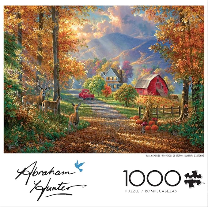 Buffalo Games - Abraham Hunter - Fall Memories - 1000 Piece Jigsaw Puzzle for Adults - Challenging Puzzle Perfect for Game Nights - Finished Puzzle Size is 26.75 x 19.75