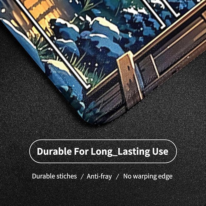 MTG Playmat- Stitched Edges Forest TCG Playmat-Non-Slip Landscape Play Mat Smooth Surface Rubber Base Board Game Mousepad 24x14 inches for Trading Card Game Playing with Storage Bags