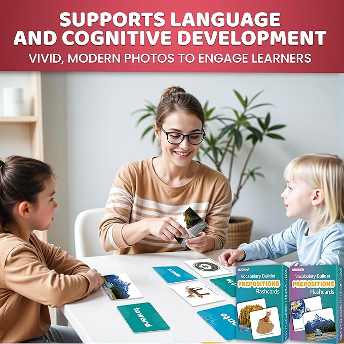 QUOKKA Vine 104 Flash Cards for Kids and Adults - Real-Life Large Preschool Flash Cards for Speech Therapy, ABA Therapy, ESL Teaching, Pre-K to 3rd Grade, 2 Vocabulary Building Categories