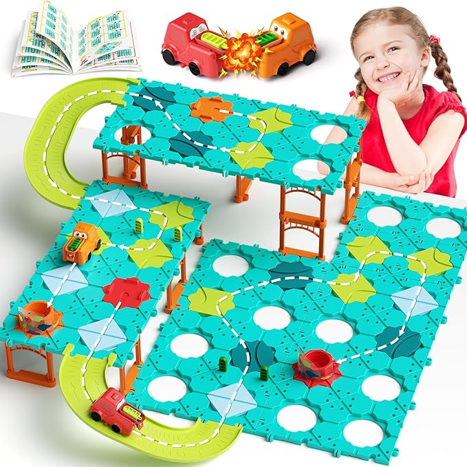 Puzzles for Kids Stem Kits Board Games, Automatic Toy Car Logic Maze Preschool Building Blocks for Boys Girls Ages 5 6 7 8 9 10 Birthday