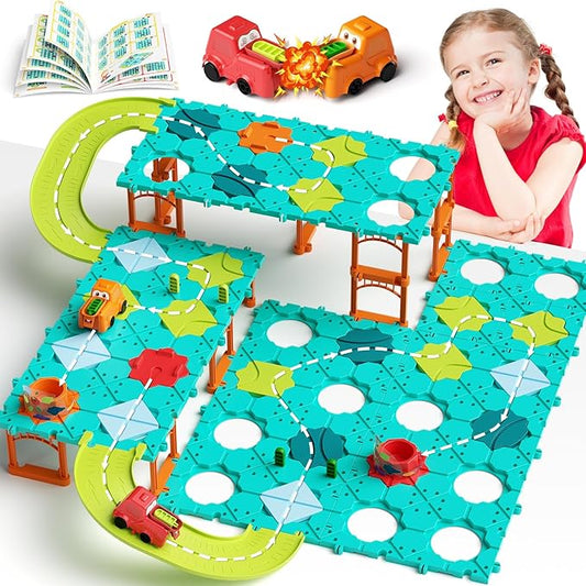 Puzzles for Kids Stem Kits Board Games, Automatic Toy Car Logic Maze Preschool Building Blocks for Boys Girls Ages 5 6 7 8 9 10 Birthday