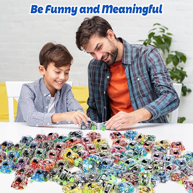 GOLDGE 100 Mini Pull Back Cars - Party Favors for Kids, Small Race Cars for Toddlers, for Treasure Boxes, Classroom Prizes, Pinatas, and Goodie Bags, Fun Stuffers for Kids (100 Mini Pull Back Cars)