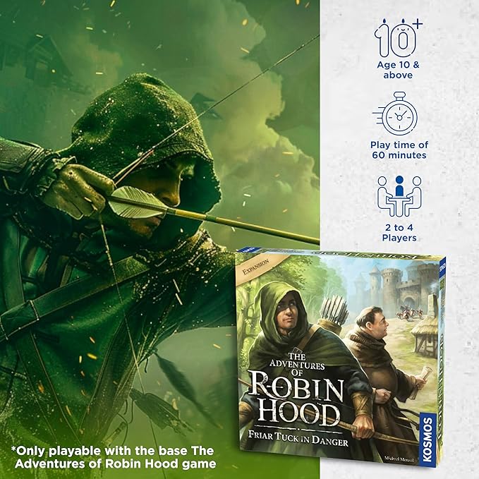 The Adventures of Robin Hood: Friar Tuck in Danger | Storytelling Game | Expansion| Fantasy Boardgame | 2 to 4 Players | Ages 10+