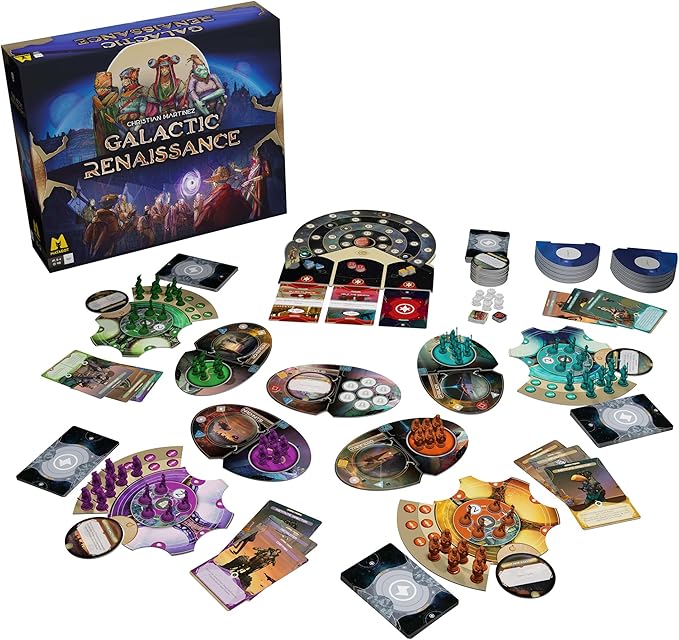 Galactic Renaissance - Strategy Board Game, Sci-Fi & Space Theme, Exploration & Politics Through The Universe, Ages 14+, 2-4 Player, 90 Min