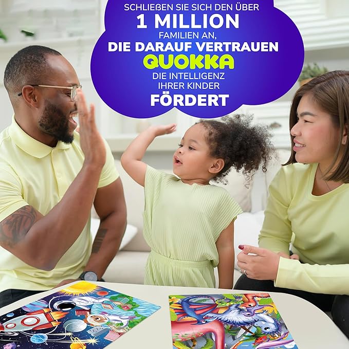 QUOKKA Puzzles for Kids Ages 4-6 - Set of 4x60 Jigsaw Puzzles for Toddlers 3-5 - Space, Dino, Firefighters Toys for Children 6-8 yo - Gift Educational Game for Boys & Girls