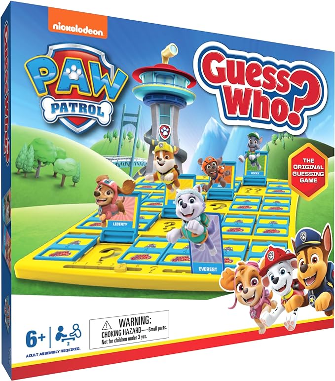 Guess Who? PAW Patrol Board Game, Featuring Chase, Rocky, Skye, and More, Officially Licensed Nickelodeon PAW Patrol Game, Family-Friendly Children's Mystery Game of Deduction, Ages 6 & Up