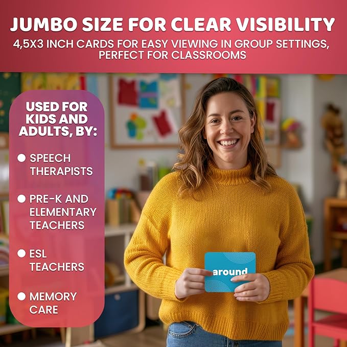 QUOKKA Vine 104 Flash Cards for Kids and Adults - Real-Life Large Preschool Flash Cards for Speech Therapy, ABA Therapy, ESL Teaching, Pre-K to 3rd Grade, 2 Vocabulary Building Categories