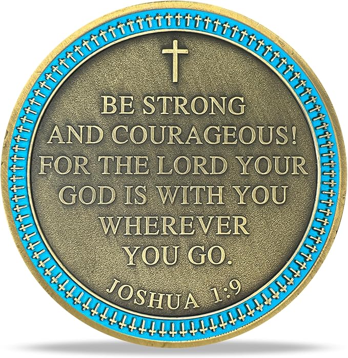 Lion Sword and Shield Challenge Coin - Inspirational Collectible, High Relief Design, Symbol of Courage and Strength, Medieval Style Classic Amulet (Colorful Cross Lion)