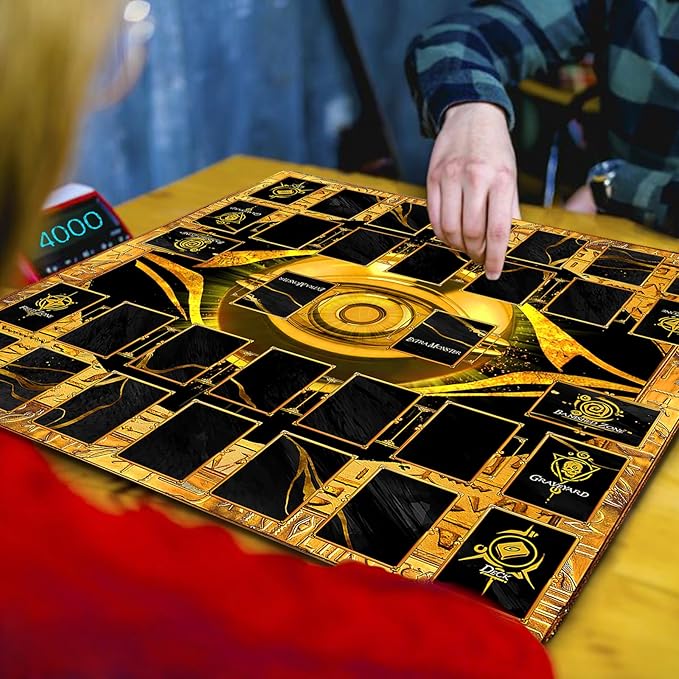 Card Rubber Mat - 2 Player, Square playmat for Gamer 60x60cm/23.6x23.6inch