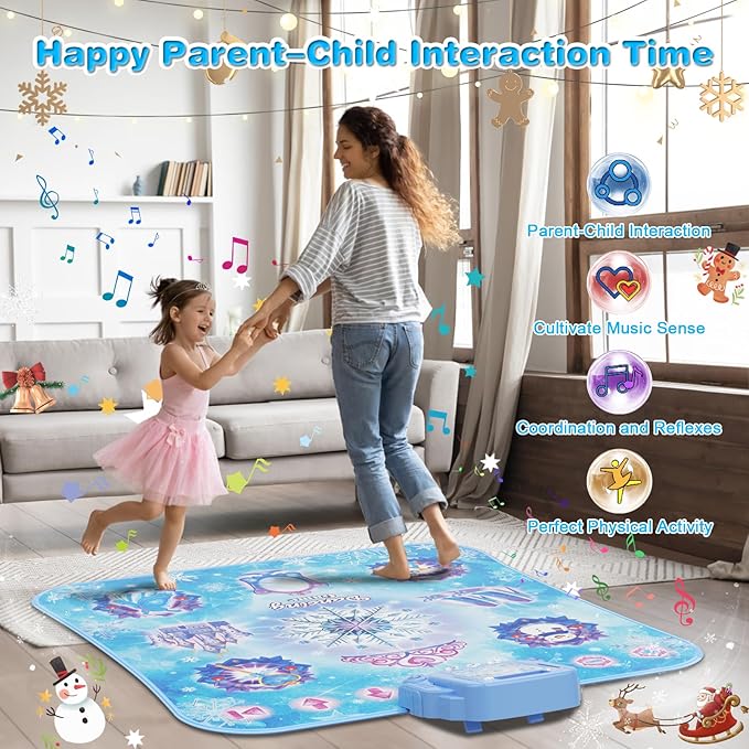 Dance Mat for 3-12 Year Old Girls, Electronic Dance Pad with 8 Button & Wireless Bluetooth, Music Dance Toy Birthday Xmas Gifts for Kids 3 4 5 6 7 8 9 10+ Year Old