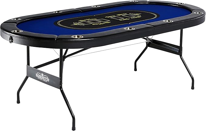 Barrington Poker Multiple Styles Folding Poker Table & Poker Table Top/Dining Table Collection, Durable Padded Rail Tables with Felt Playing Surface, Perfect for Texas Holdem Games