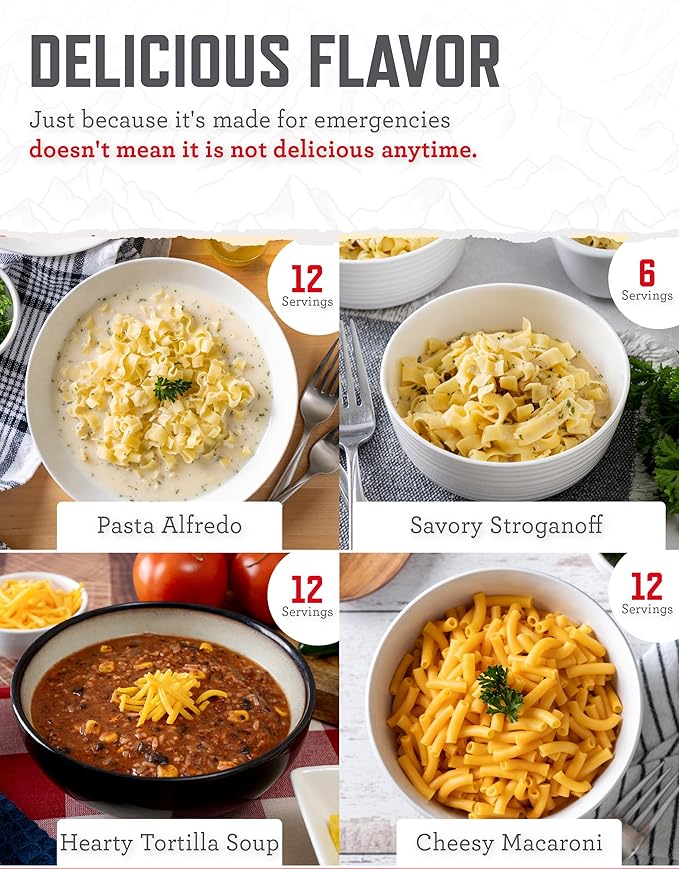 ReadyWise Emergency Food Supply - 84 Servings Breakfast & Entrée Bucket, Protein Meals, Dehydrated & Freeze Dried Food for Backpacking, Camping Essentials & Prepping Supplies, up to 25 Year Shelf Life