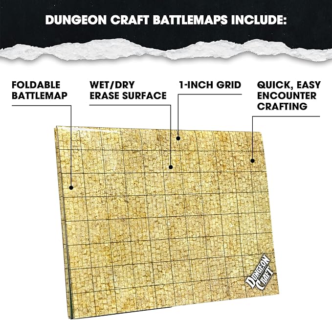 DUNGEON CRAFT Jungle City Pack – Waterproof Glossy 33x24 in Map for DND & RPG – Compatible with Fallen Kingdom and Jungles of Dread