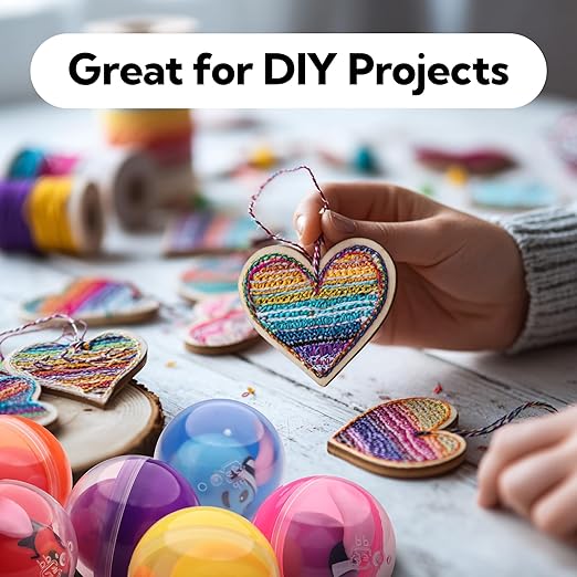 Capsule Vending Machine Translucent Round Capsules Empty 25 pcs 2.6 inch - Gumball Machine Capsules Bulk Claw Machine Refills Easter Basket Stuffers Birthday Gifts Pinata Stuffers DIY Craft Supplies