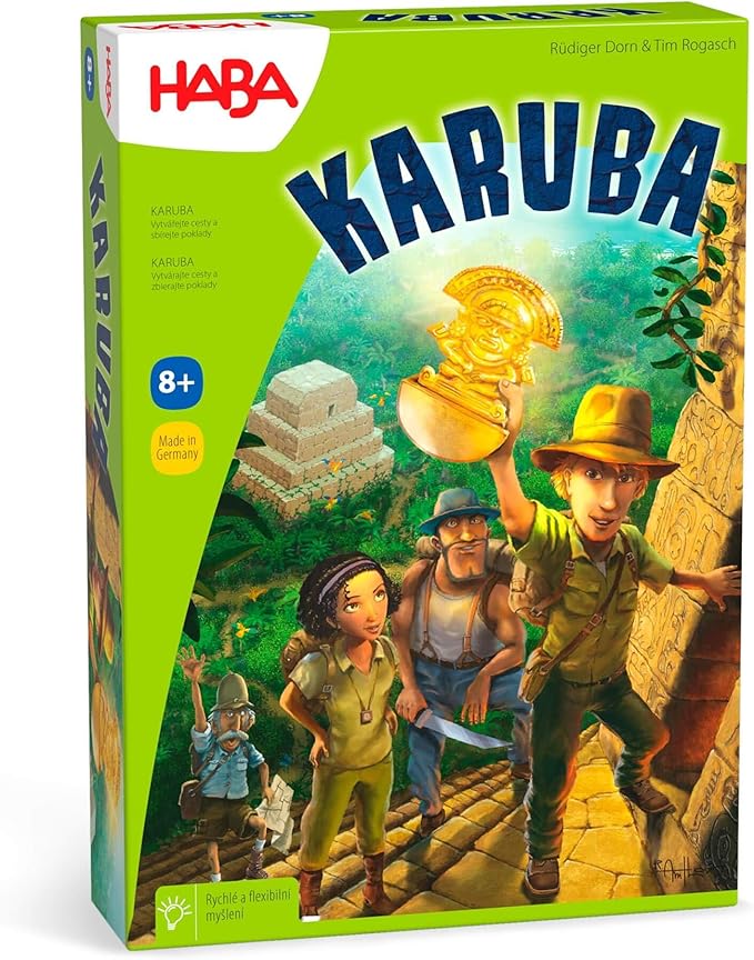 HABA Karuba - Jungle Adventure Tile Placement Family Puzzle Game - Exciting Family Games & Kids Board Games Ages 8-12 (Made in Germany)