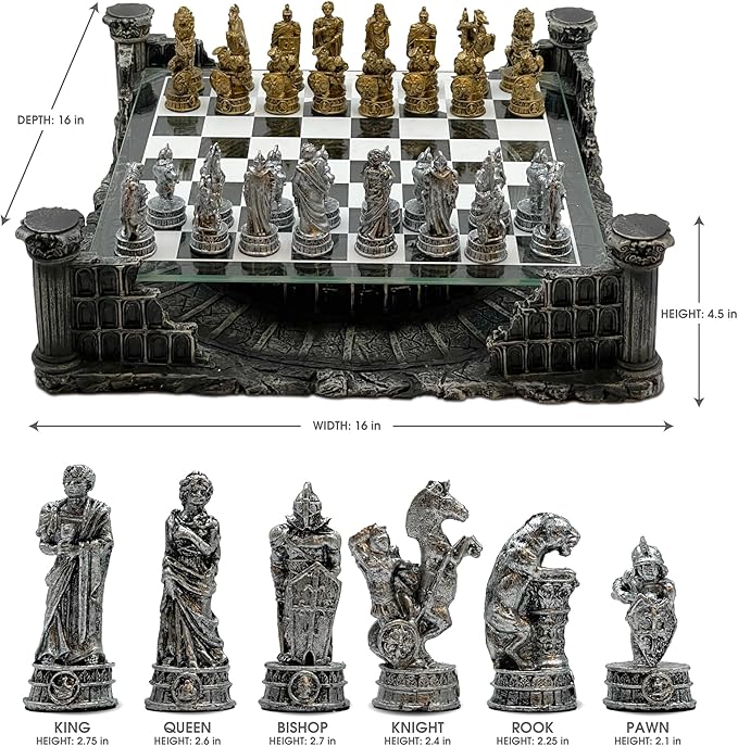 CHH Roman Gladiators 3D Chess Set Games