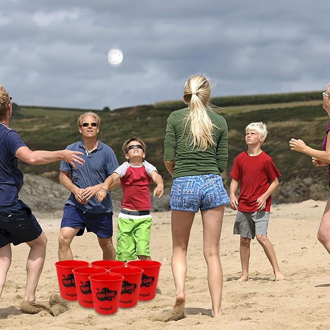 Juegoal Outdoor Yard Games Set with Buckets and Balls, Toss Game Throwing Game for Beach, Camping, Lawn and Backyard