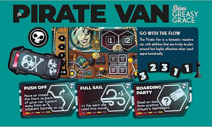 Joyride: High Seas - Expansion, Pirate Themed, Car Combat Board Game, New Obstacles & Racetrack Elements, Ages 12+, 2-4 Players