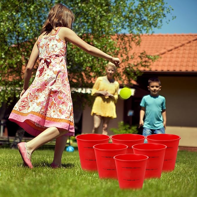 Juegoal Outdoor Yard Games Set with Buckets and Balls, Toss Game Throwing Game for Beach, Camping, Lawn and Backyard