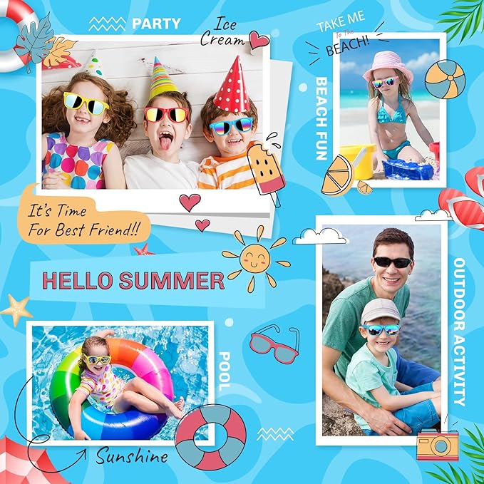 GINMIC Kids sunglasses bulk, Kids Sunglasses Party Favor, 12Pack Neon Sunglasses with UV400 Protection for Kids, Boys and Girls Age 3-8, Goody Bag Favors, Great Gift for Pool, Birthday Party Supplies