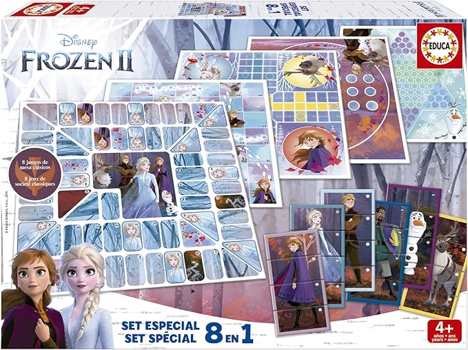 Educa - Frozen II. Special Multi Game Set: 8 in 1. +4 Years. Ref. 18379