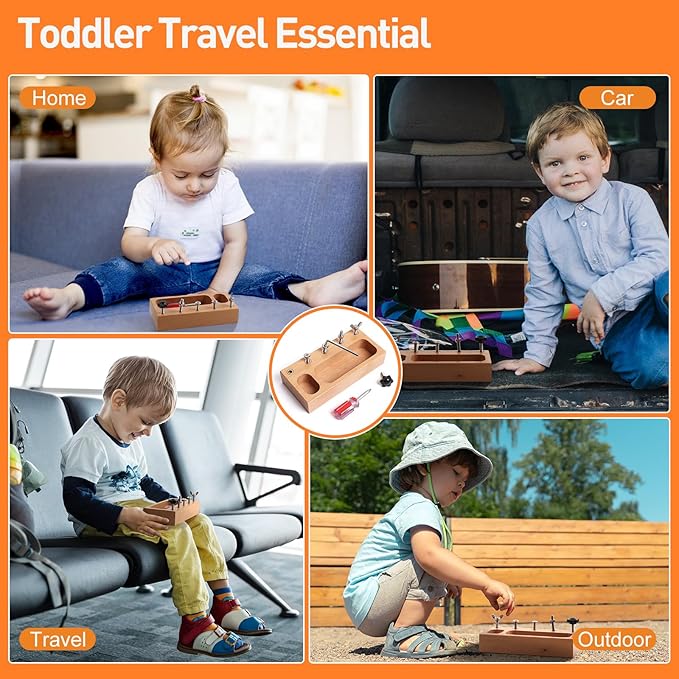 Kids Screwdriver Toy Set, Busy Board Sensory Toys for Toddlers, Kids Tools Set Preschool Learning Activities, Fine Motor Skills Toys for 3 4 5 Year Old, Sensory Toys for Kids with Autism