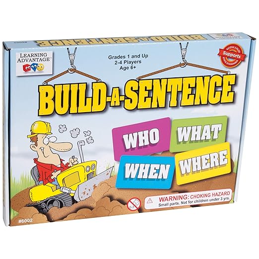 LEARNING ADVANTAGE Build-A-Sentence - Learning Games for Kids - Sentence Building and Literacy Game - Homeschool Supplies