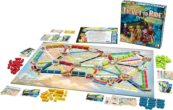Ticket to Ride First Journey Board Game - Fun and Easy for Young Explorers! Train Strategy Game, Family Game for Kids & Adults, Ages 6+, 2-4 Players, 15-30 Min Playtime, Made by Days of Wonder