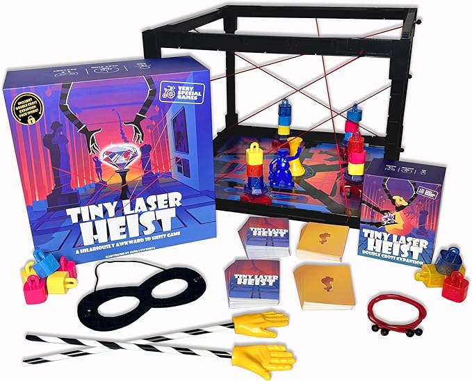 Tiny Laser Heist - A Hilariously Awkward 3D Heist Game, Base + Expansion Pack, 3+ Players, Every Round is a Mini Escape Room