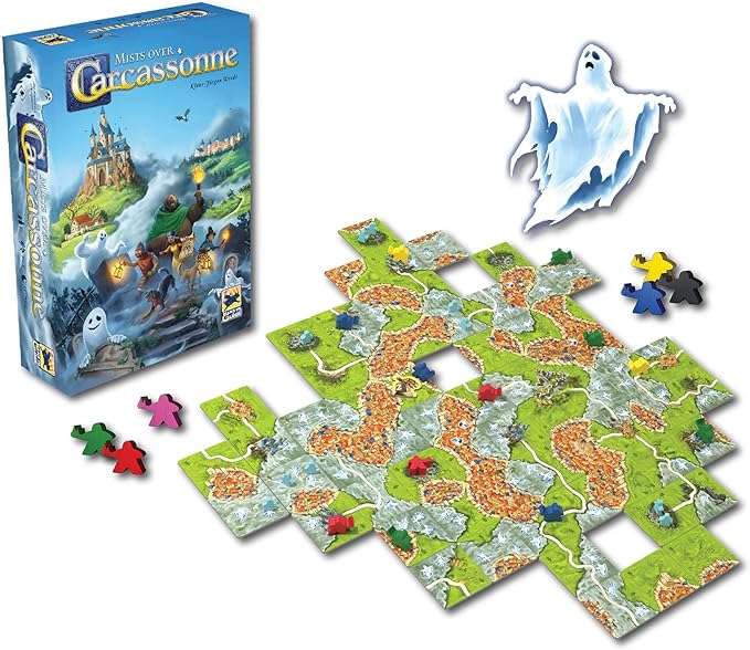 Mists Over Carcassonne Board Game | Territory Building Strategy Game | Cooperative Family Game for Kids and Adults | Ages 8+ | 2-6 Players | Average Playtime 45 Minutes | Made by Z-Man Games