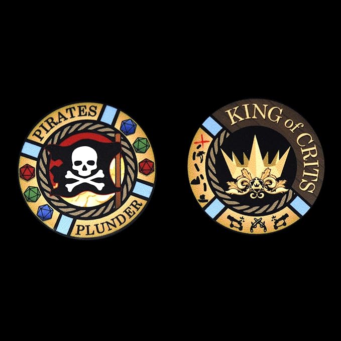 Pirates Plunder 11 Dice Set | Swashbuckler Polyhedral Dice Set | Buccaneer, Blackbeard, and Anne Bonny DND MTG Tabletop Board Game Dice