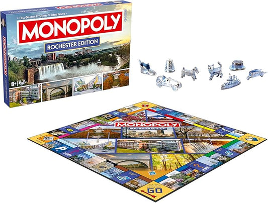 Monopoly Board Game – Rochester, NY Edition: 2-6 Players Family Board Games, Board Games for 8 Years Old and Up, Fun Everyone