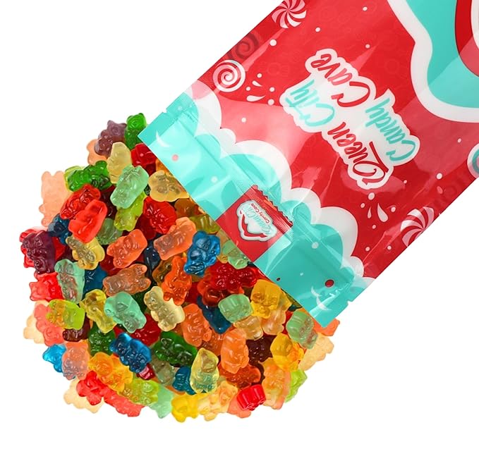 Assorted Flavored Gourmet Gummy Bear Mix - Mega Mix Fruity Gummy Bears Candy - Delicious Soft Textured Assortment, by Queen City Candy Cave (3 Pound)