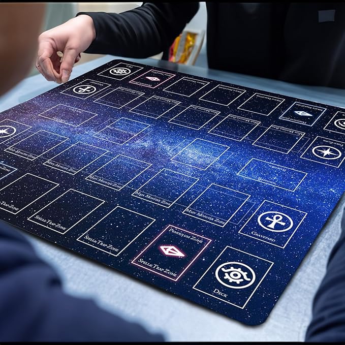 Card Rubber Mat - 2 Player, Square playmat for Gamer 60x60cm/23.6x23.6inch