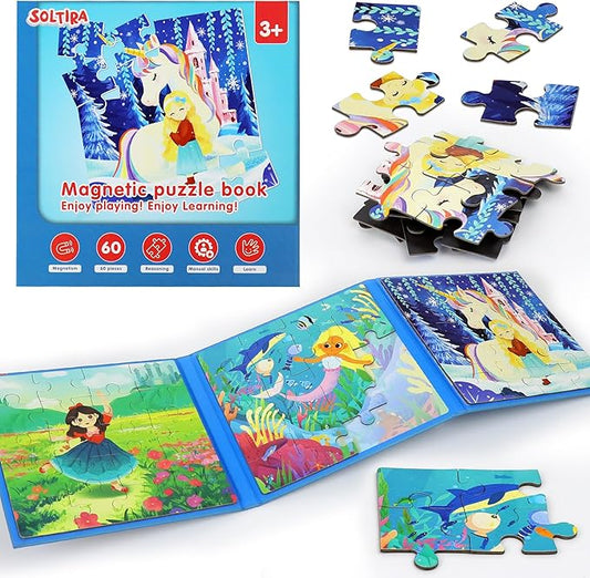 Puzzles for Kids 3-5 Girls 60 Pieces Travel Puzzles for Kids Age 4-6 Airplane Car Road Trip Activities Games Toys 3 4 5 6 7 8 Years Old Girls and Boys Gift