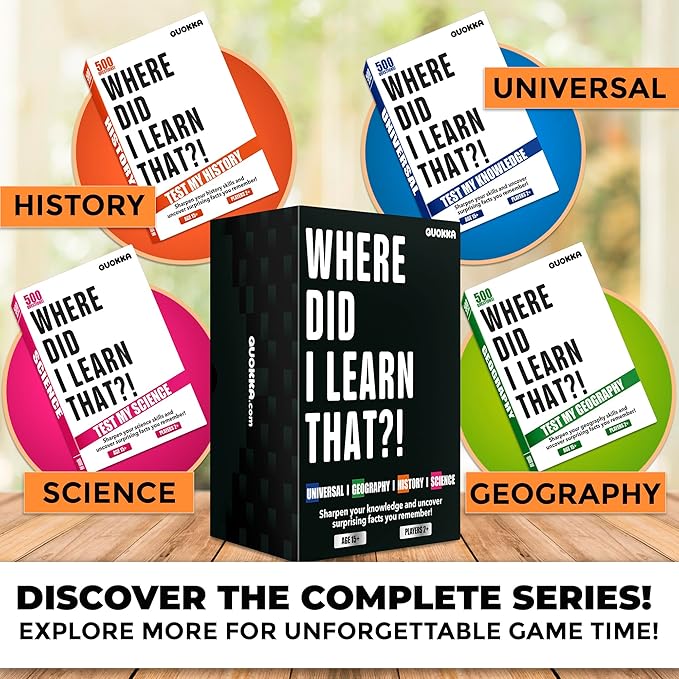 QUOKKA Trivia Games for Adults with 500 Questions - Fun Adult Board Game Trivia Cards for Teens, and Families – Trivia Cards with Answers – Great Board Games Trivia for Family Party and Game Night