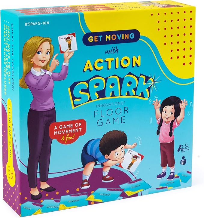 Action Kids Floor Game, Memory Matching Card Game, Toddler Movement Card Games, Interactive Game for Kids, Seek and Find Action Verb Cards Educational Toys