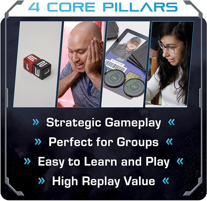 No Escape Board Game - Strategy Board Games for Adults, Family Games, Party Games. Unique Strategic Space Sabotage Traitor Maze Game with Tiles - Fun for Kids, Teenagers, Adults. 2 to 8 Players.