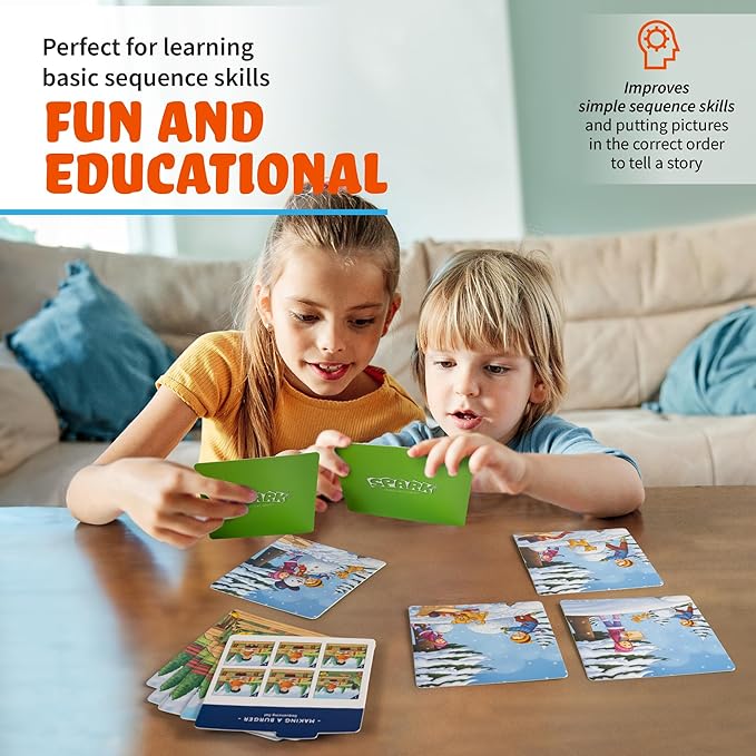 SPARK INNOVATIONS Sequencing Cards, Speech Therapy, Autism Therapy, SEL, Problem Solving, Social Skills, Picture Cards, ESL, English Language Learners (Set 2)