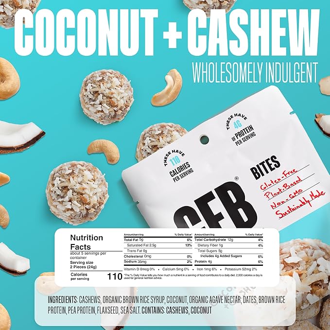 The GFB Variety Pack Protein Bites - Gluten Free, Plant Based, Non GMO, Sustainably Made – Ridiculously Tasty, Healthy, Vegan, Protein Energy Balls, 4 oz (4 Count)