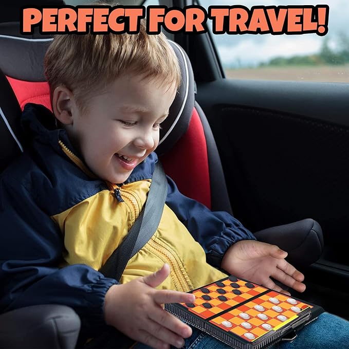 Gamie Magnetic Board Travel Games Set - Includes 12 Retro Fun Games - 5" Compact Design - Individually Boxed - Teaches Strategy & Focus, Great for Road Trip/Travel/Camping - Best Gift for Kids Ages 6+