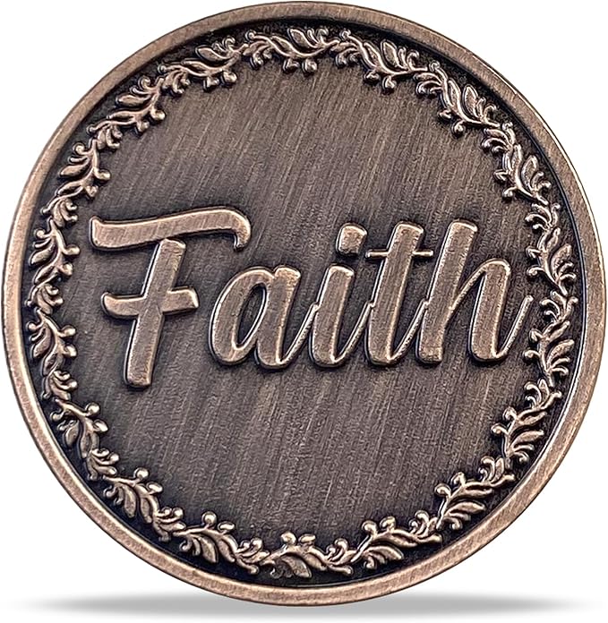 Cross with Wreath Religious Challenge Coin - Inspirational Collectible, High Relief Design, Symbol of Faith and Spiritual Growth, Christian Amulet