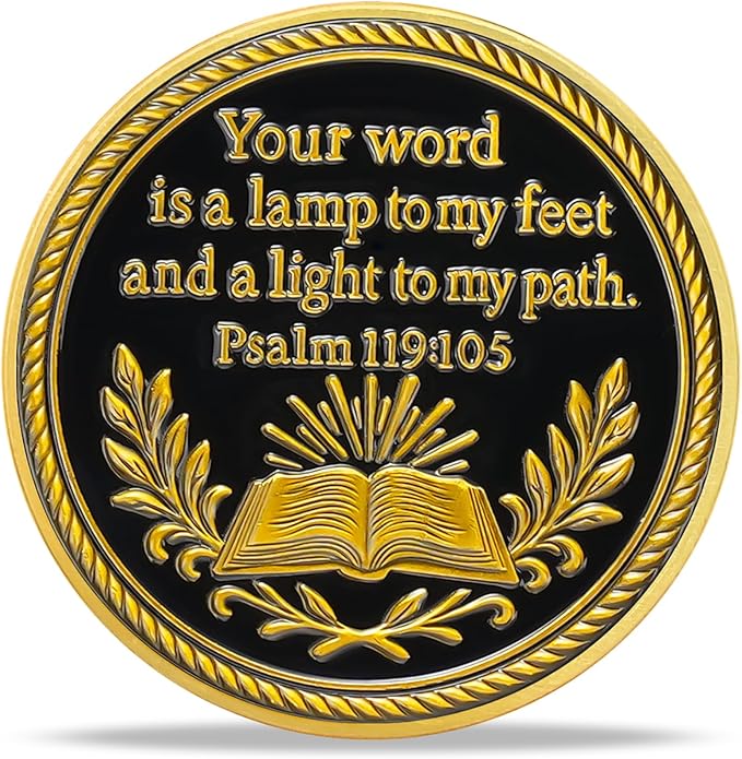 Bible Angel Religious Coin – Inspirational Bible Verse Medallion for Faith-Based Gifts, Spiritual Encouragement for Men & Women