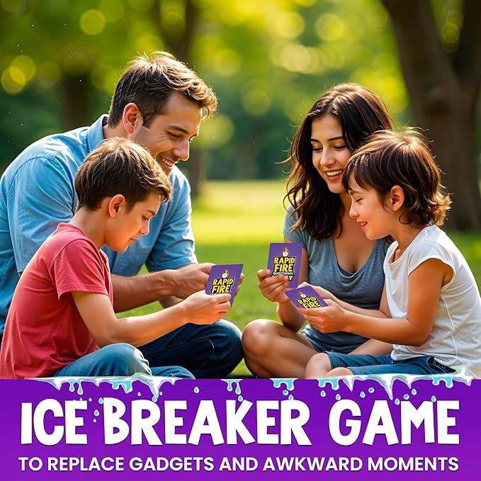 QUOKKA Family Conversation Cards Game - Break The Ice Game for Kids and Families - Icebreaker Cards with 500+ Questions - Family Game for Kids 8-12 - Perfect for Families Games Night I Travel Version
