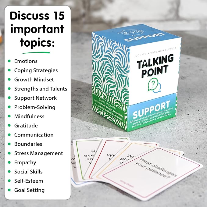 200 Safe, Trauma-Informed Conversation Starter Cards for Stronger Families - Build Support, Trust and Connection While Promoting A Sense of Safety - Parents Adults Children's Therapy Icebreaker Game