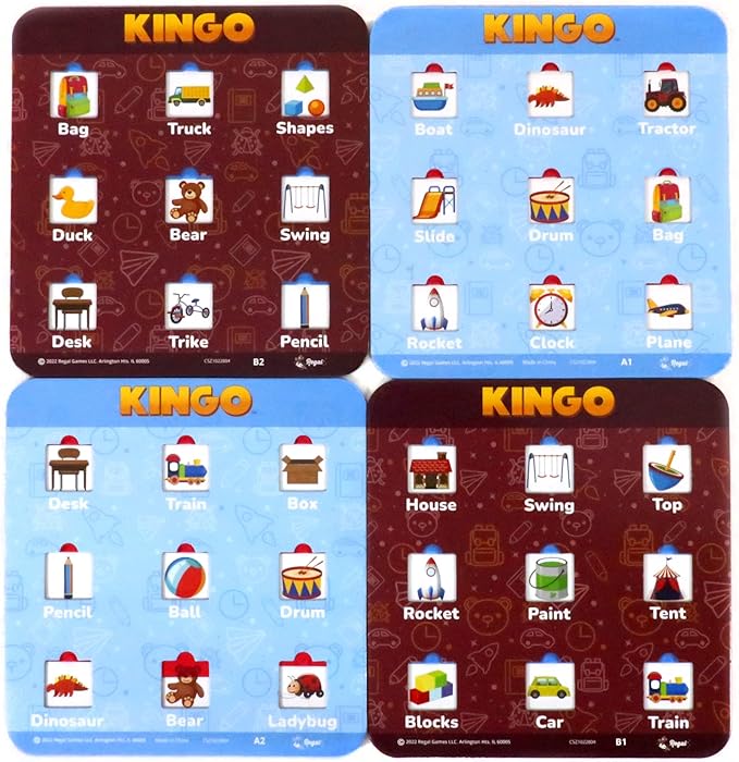 Regal Games Kingo Sight Words Edition Bingo Game - Educational Board Game for Preschool & Kindergarten - Fun Phonics & Vocabulary Builder for Home & Classroom - Kids Bingo Cards & Learning Resources