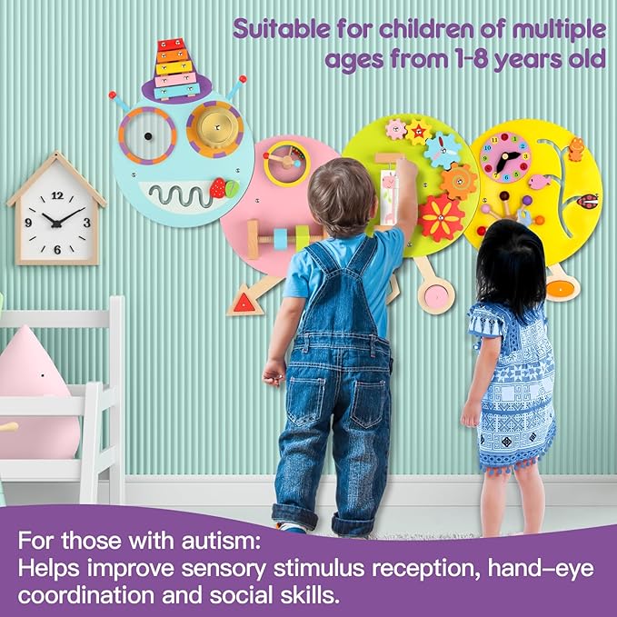 Activity Wall Busy Board: Montessori Sensory Wall Panles Caterpillar Learning Activity Panels (Caterpillar A)